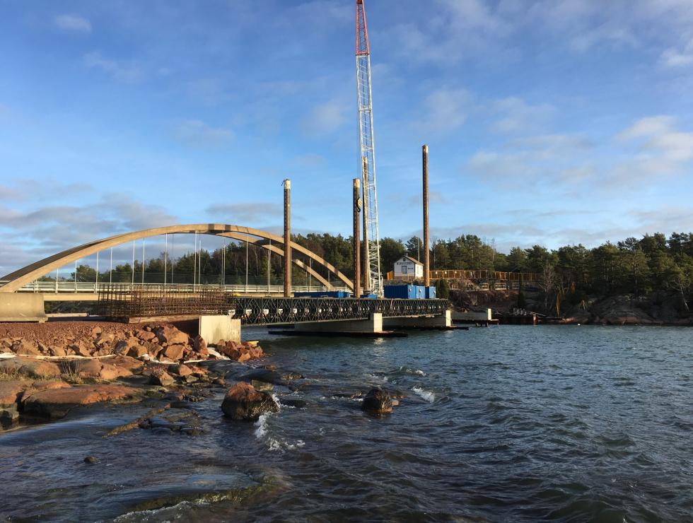 Tillfällig bro Bomarsund
