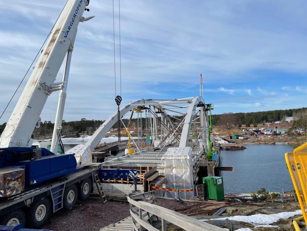 Stålmontage bro Bomarsund