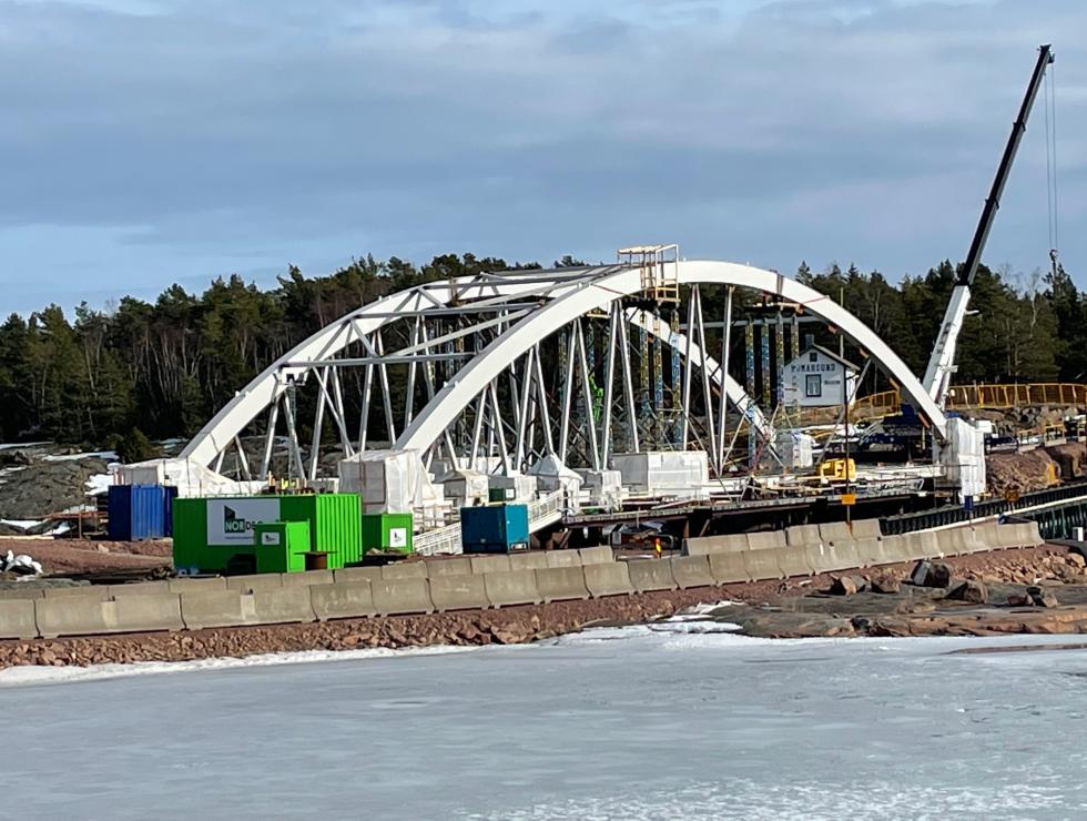 Stålmontage bro Bomarsund